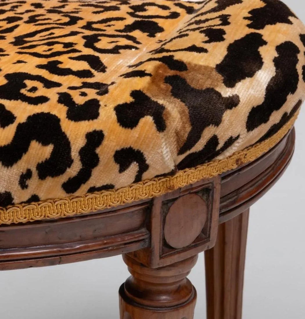 Late 18th Century Louis XVI Leopard Upholstered in Mahogany With Balloon Back Chair in the Style of - 10