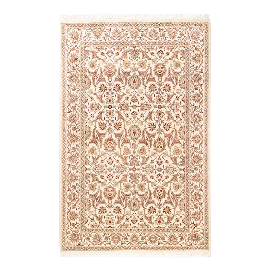Mogul, One-of-a-Kind Hand-Knotted Area Rug - Ivory, 4' 2" x 6' 5": With understated palettes and allover designs, the rugs in the Mogul Collection will bring timeless sophistication to any room. Influenced by a spectrum of Turkish, Indian, and Persian designs, the ar