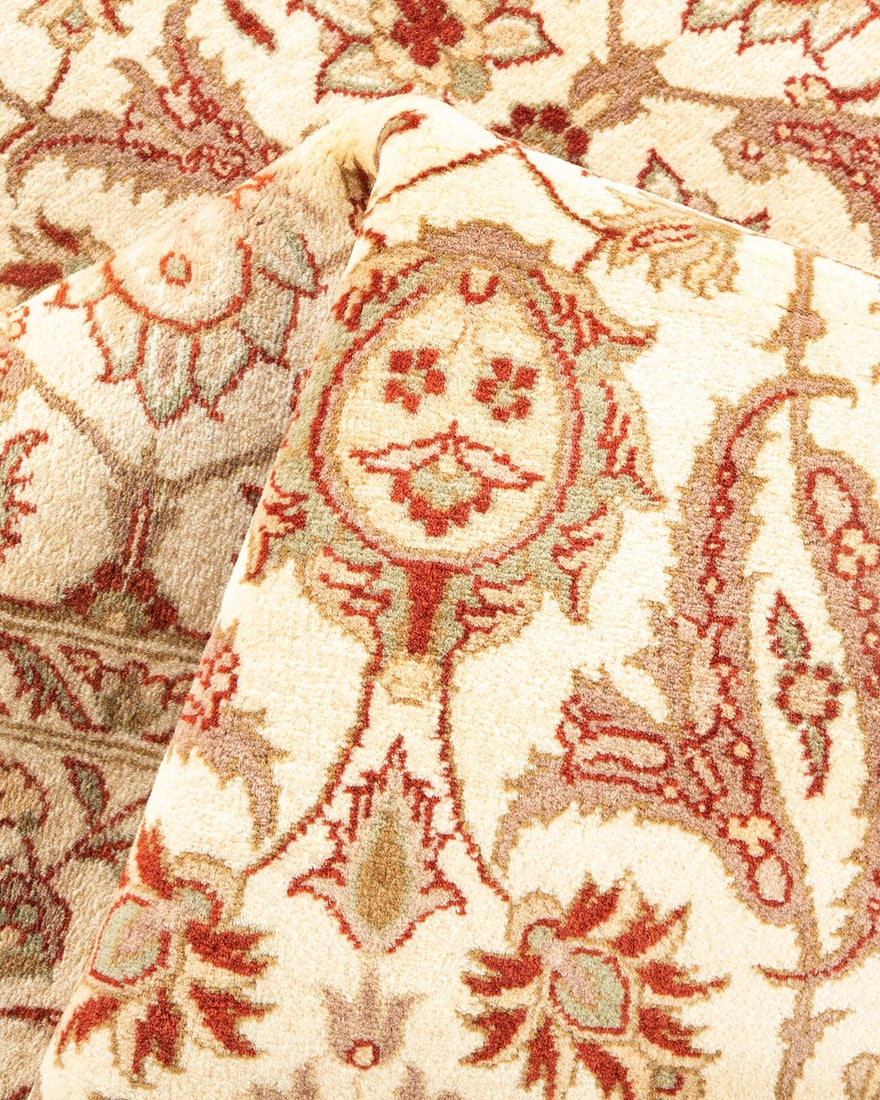 Mogul, One-of-a-Kind Hand-Knotted Area Rug - Ivory, 4' 2" x 6' 5" - 7