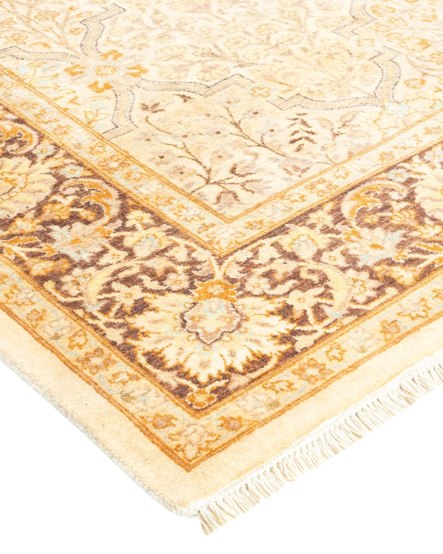 Mogul, One-of-a-Kind Hand-Knotted Area Rug - Ivory, 4' 4" x 5' 10" - 2