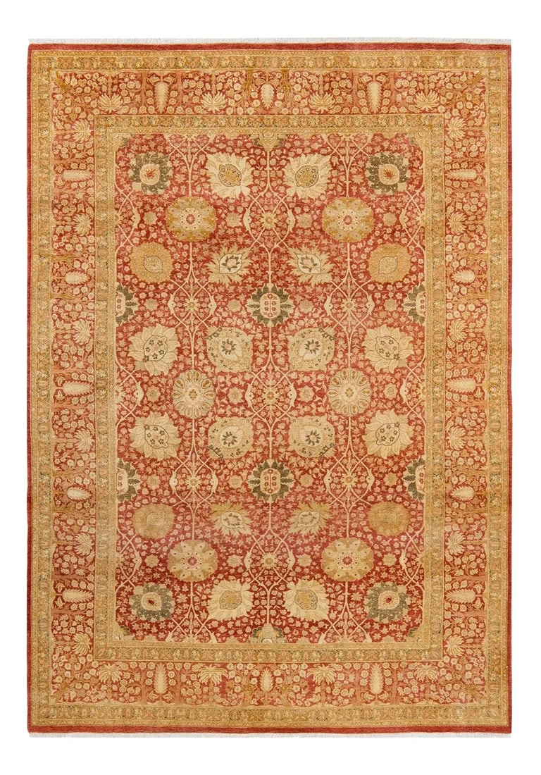 Mogul, One-of-a-Kind Hand-Knotted Area Rug - Orange, 6' 0" x 8' 7": With understated palettes and allover designs, the rugs in the Mogul Collection will bring timeless sophistication to any room. Influenced by a spectrum of Turkish, Indian, and Persian designs, the