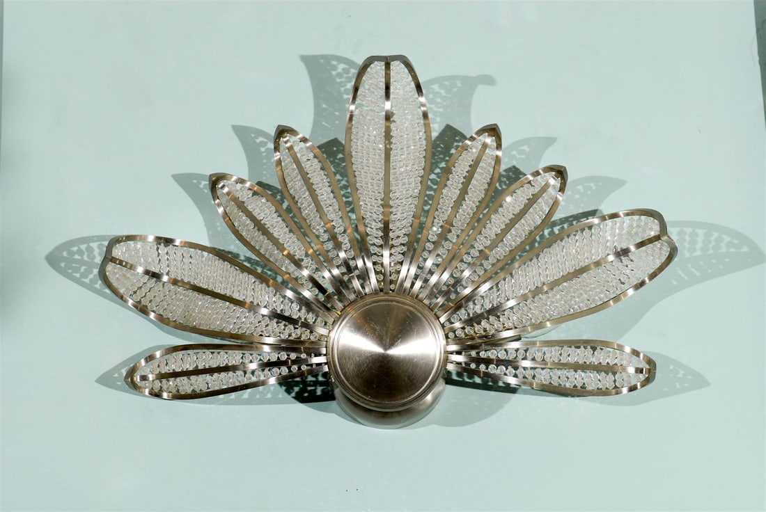 Pair of Mid 20th Century Modern Style Fanned Sconces, Wired - 6