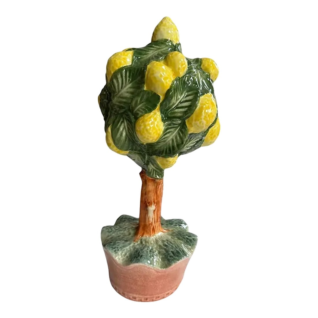 Italian Lemon Tree by Vietri: This delightful lemon tree brings a bit of the Amalfi Coast straight to your home! Perfect for a kitchen or to adorn your entry, this piece is 5.5" in diameter at the base. Designed by Vietri. 