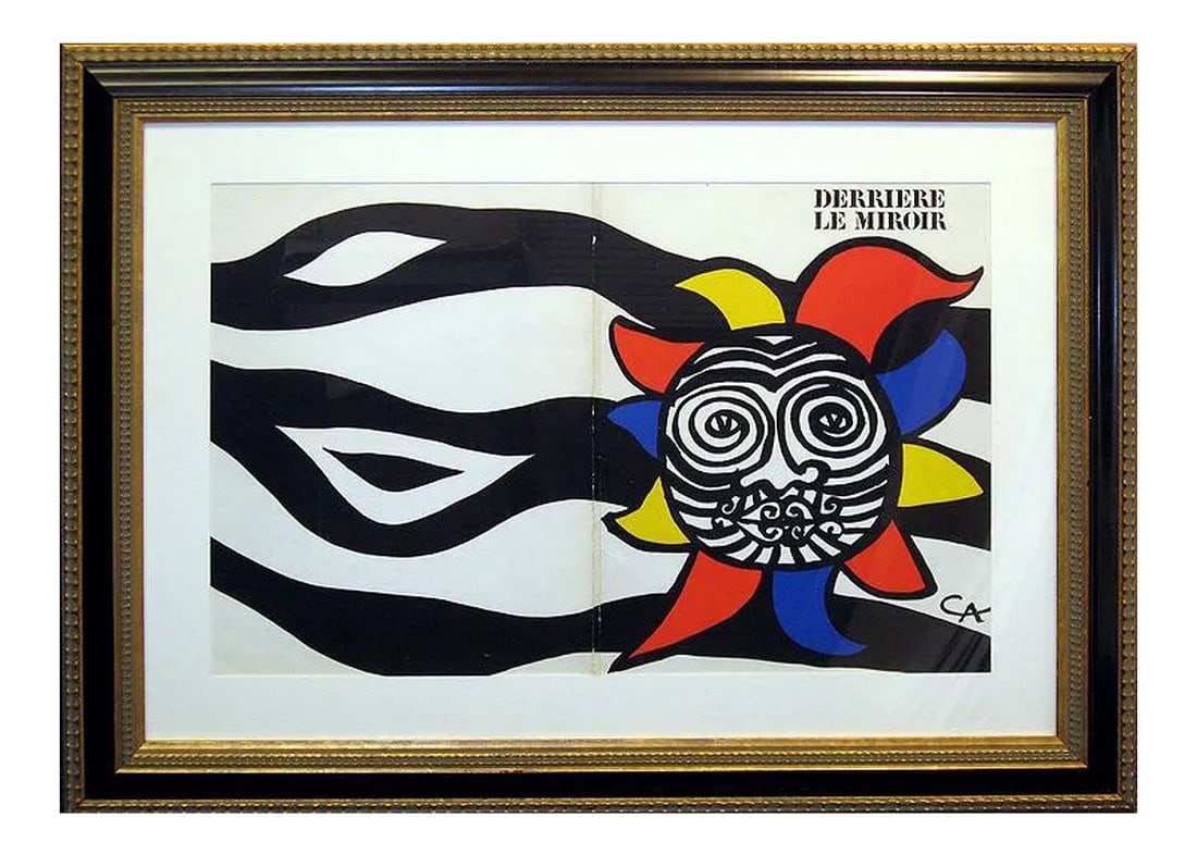 Pop Art Alexander Calder, Derriere Le Miroir 156 Cover Original Lithograph: Original Lithograph by Alexander Calder. From the 1966 edition of Derrière Le Miroir (#156). From the 1st edition soft-cover folio published by Galerie Maeght. It is an unsigned, unnumbered edition.