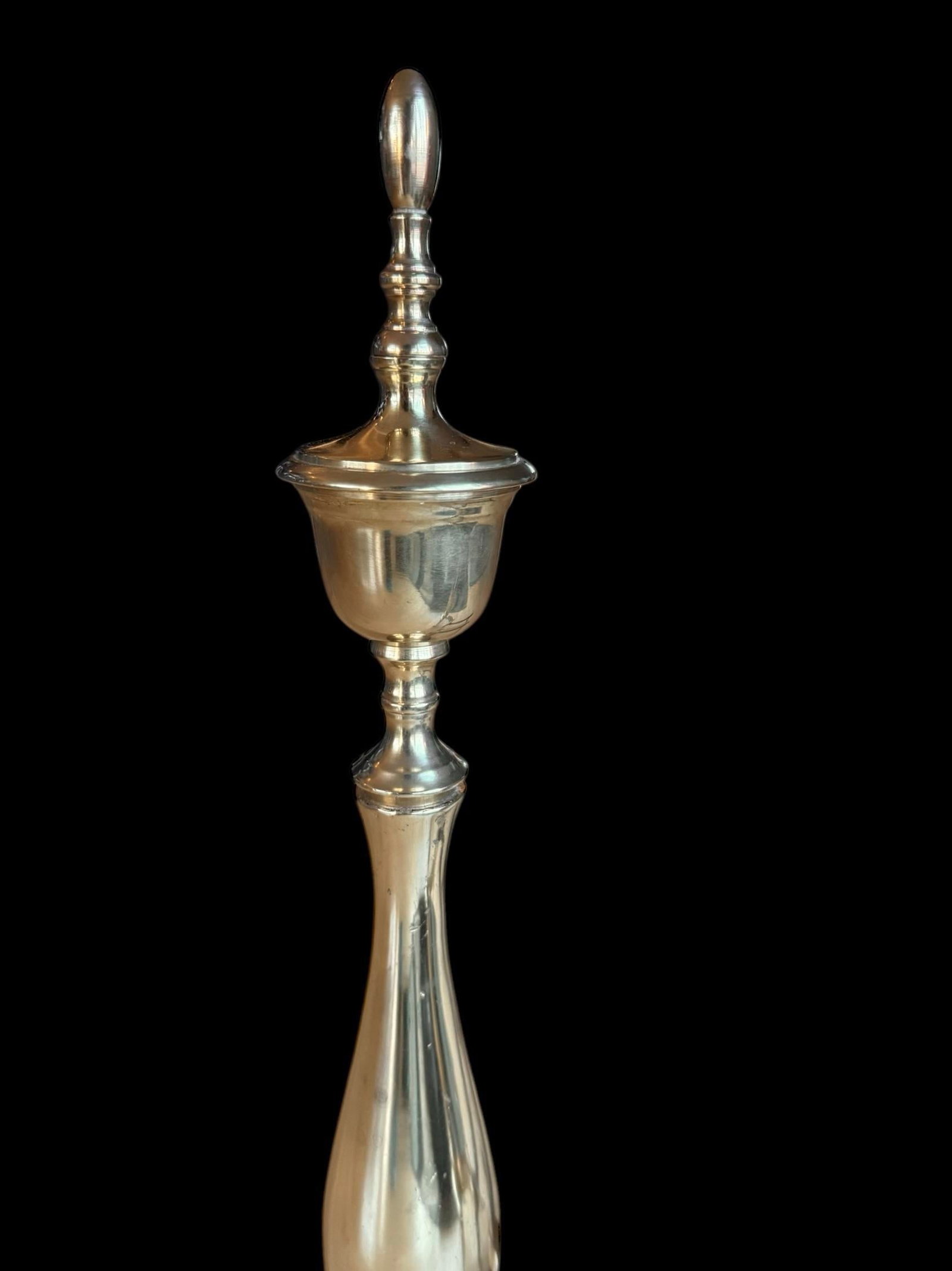 Restored Chippendale Style Vintage Brass Andirons- A Pair - 4