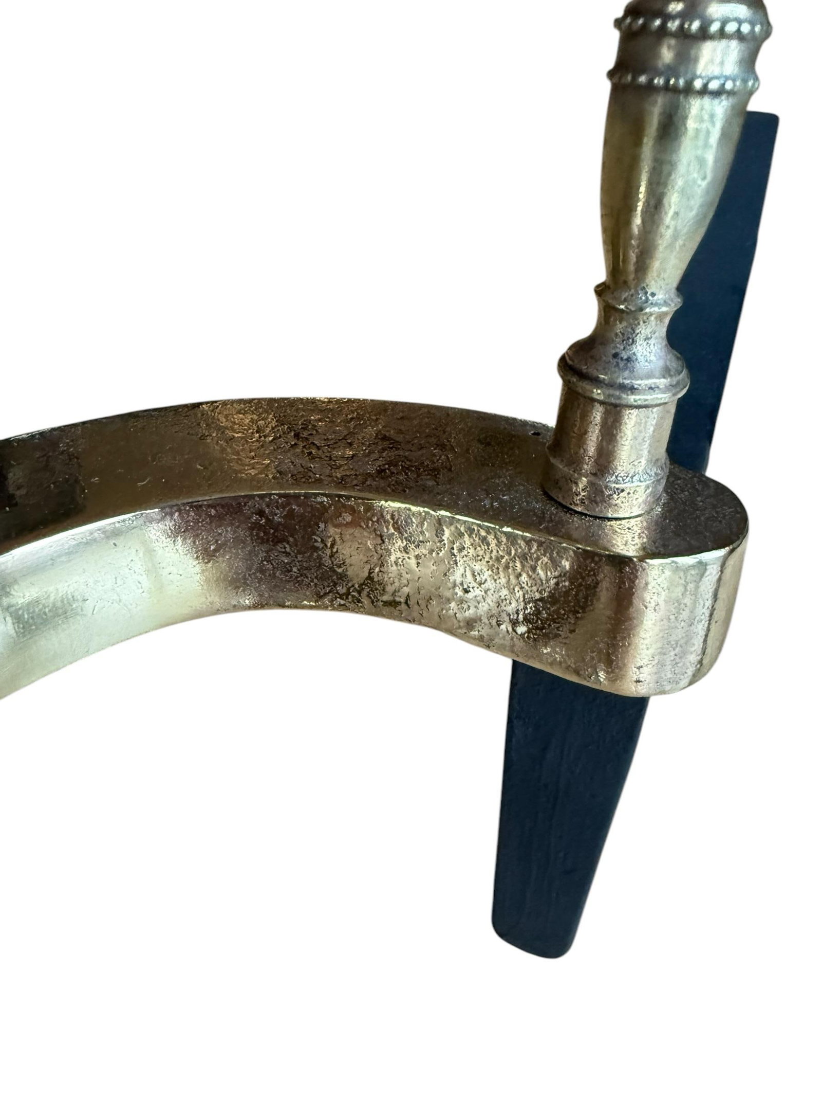 Restored Chippendale Style Vintage Brass Andirons- A Pair - 7