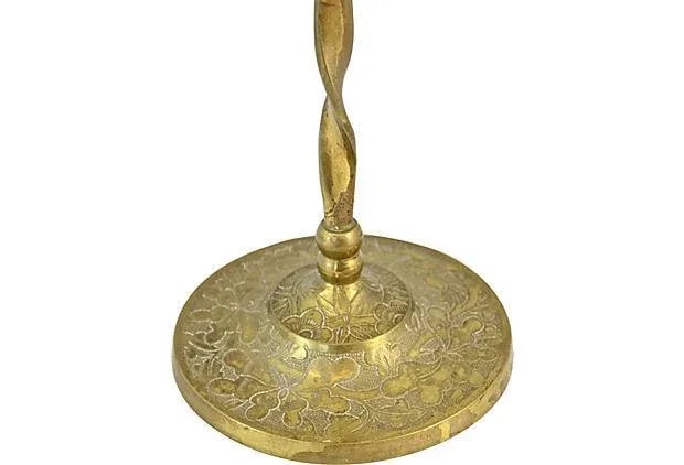 Antique 21" Brass Candle Holders - a Pair - 5