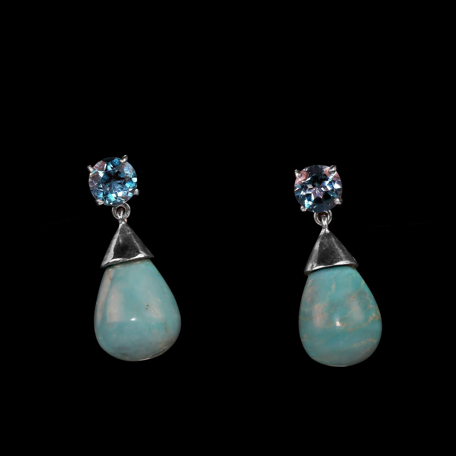 Sleeping Beauty and Apatite Dangle Earrings - 2 Pieces - 3