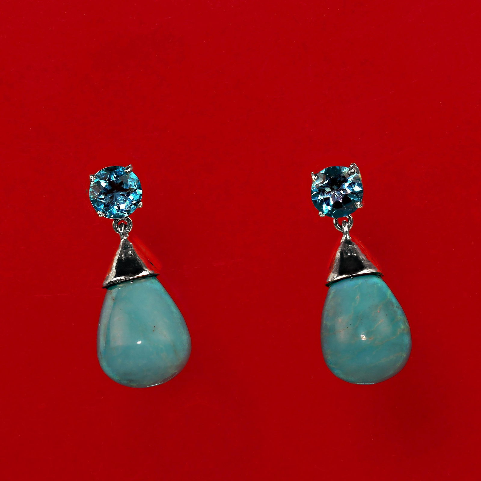 Sleeping Beauty and Apatite Dangle Earrings - 2 Pieces - 4