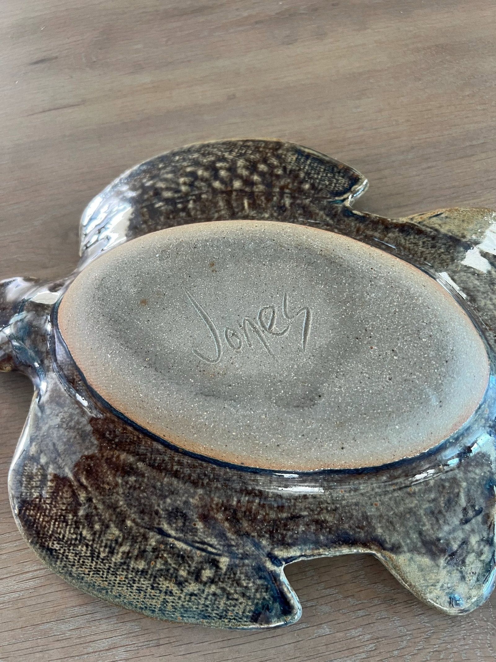 Art Pottery Sea Turtle Bowl - 7