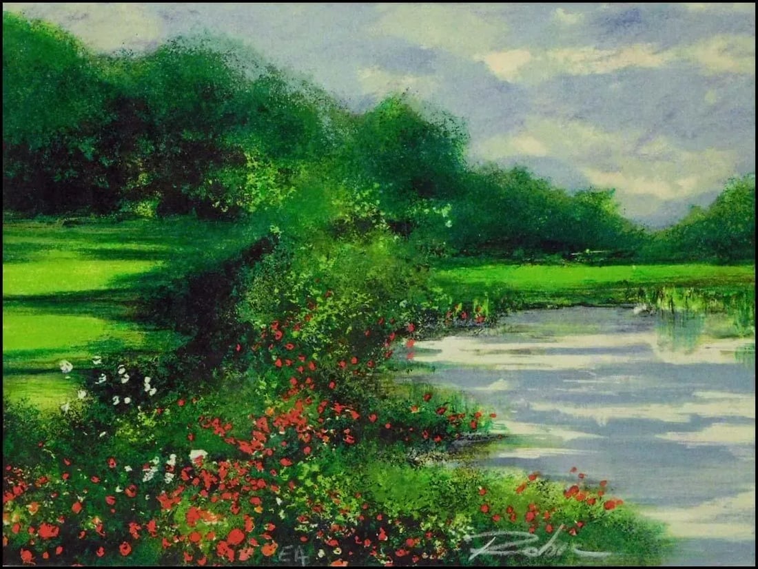 Raphael Robic Untitled Tree Framed Hand Signed Limited Edition Lithograph Art - 2