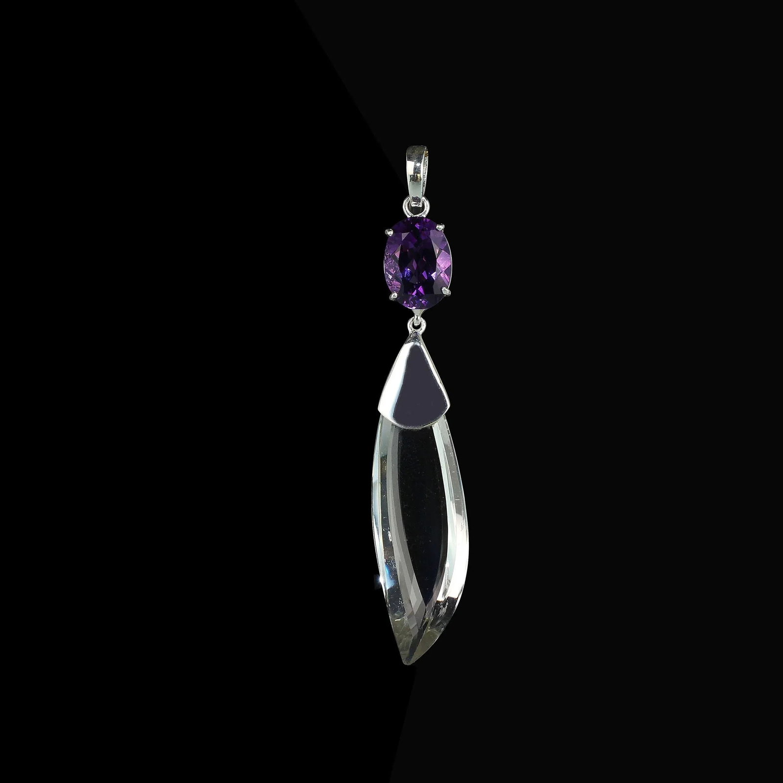 Amethyst & Crystal Pendant - 2
