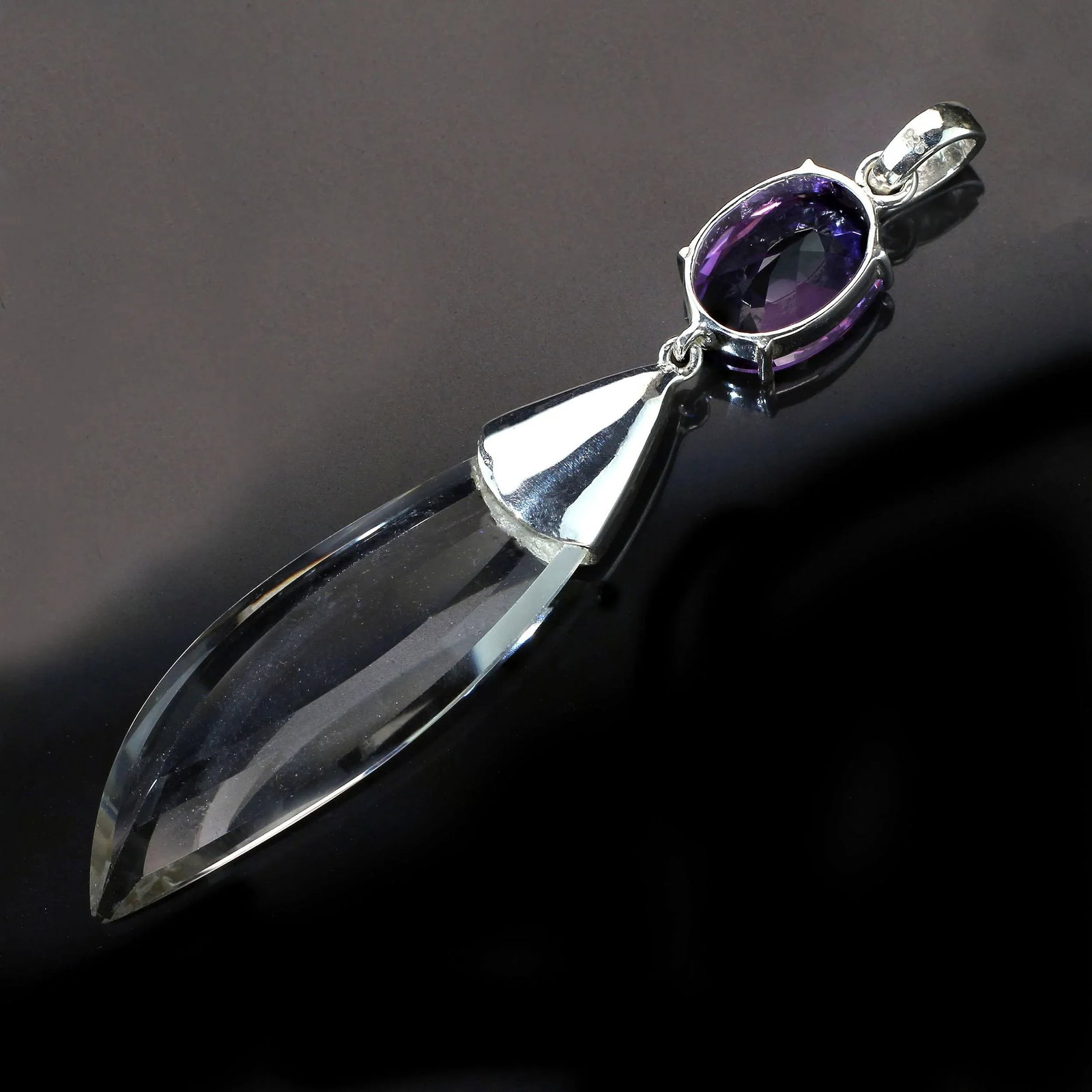 Amethyst & Crystal Pendant - 4
