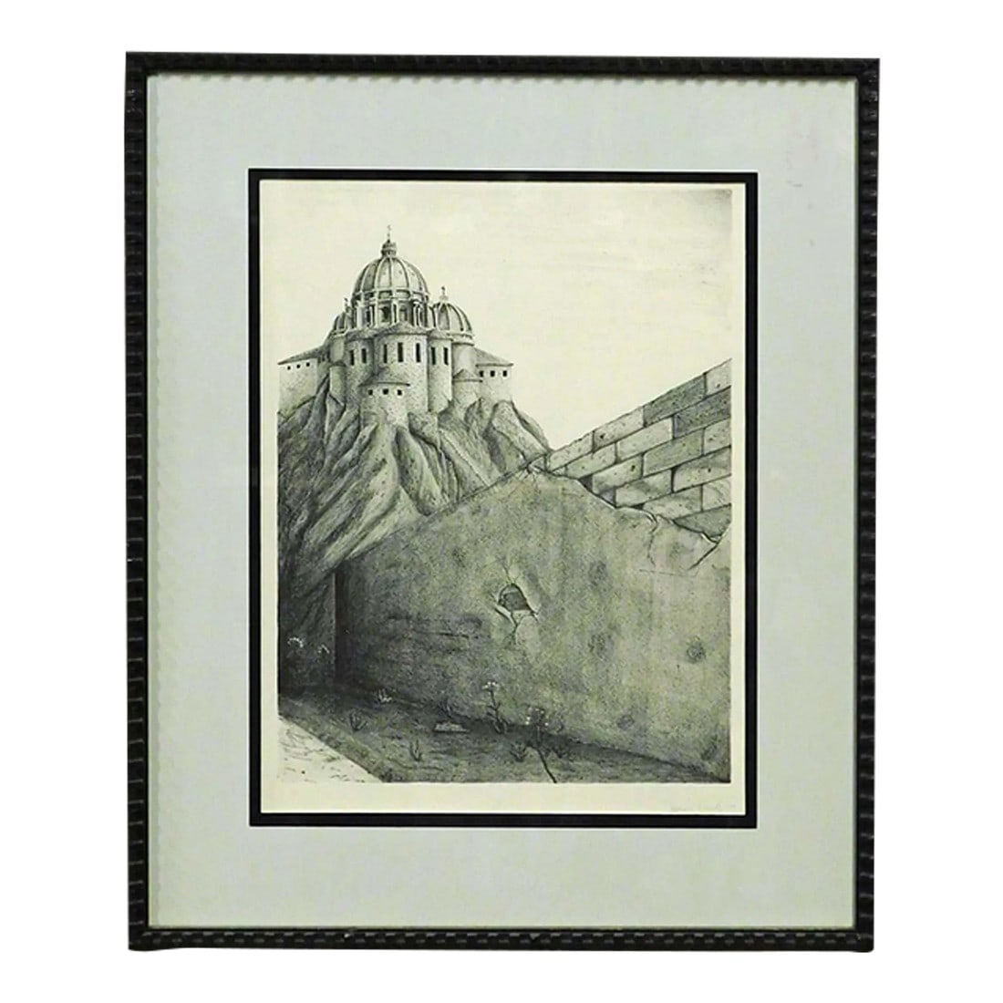 Denis B. Darby Untitled Church Hand Signed Lithograph Fine Art Framed (1 of 4)