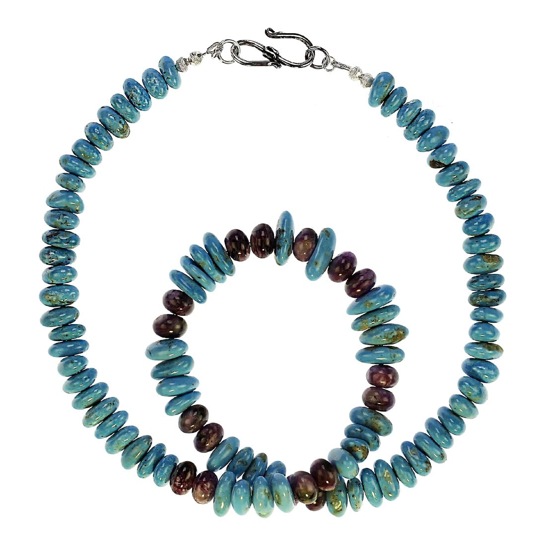 Nacozari Turquoise Necklace With Accents of Purple Charoite (1 of 6)