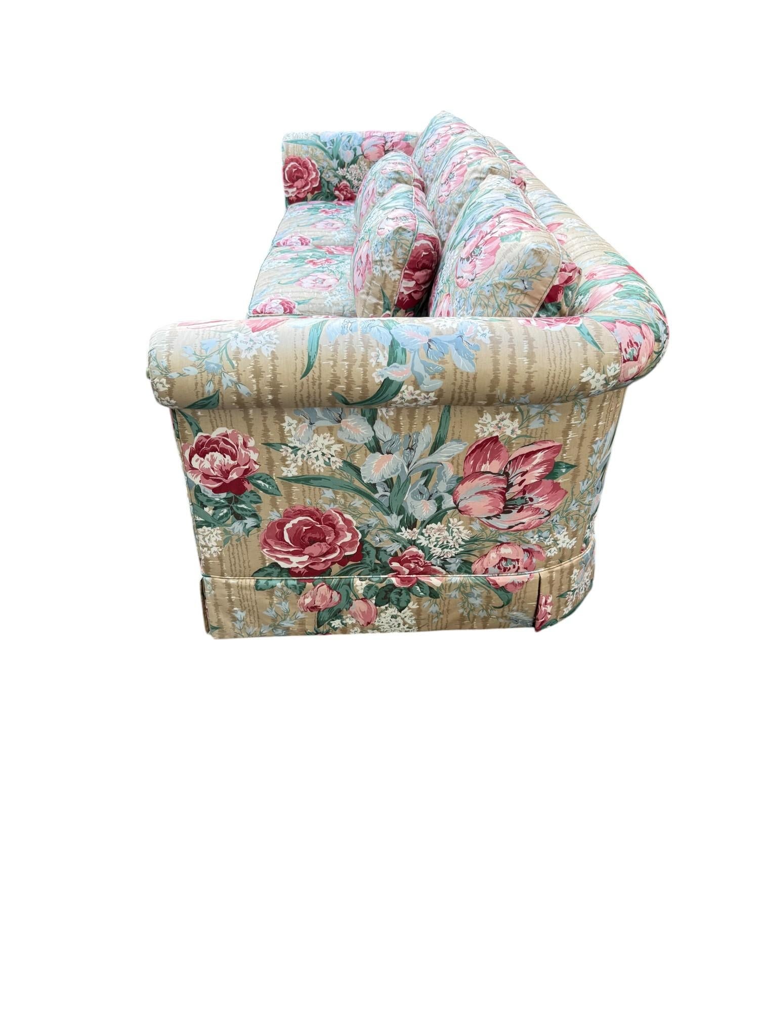 Baker Floral Rolled Arm Sofa - 2