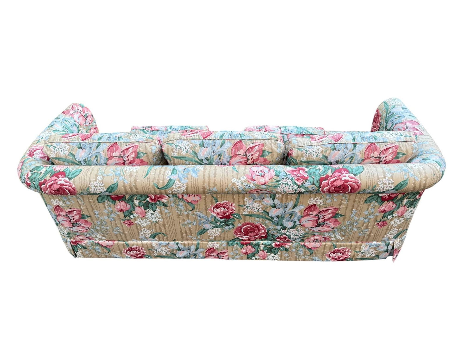Baker Floral Rolled Arm Sofa - 4