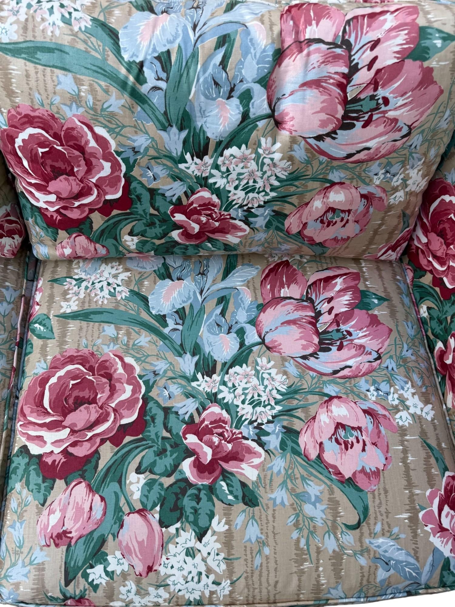 Baker Floral Rolled Arm Sofa - 5
