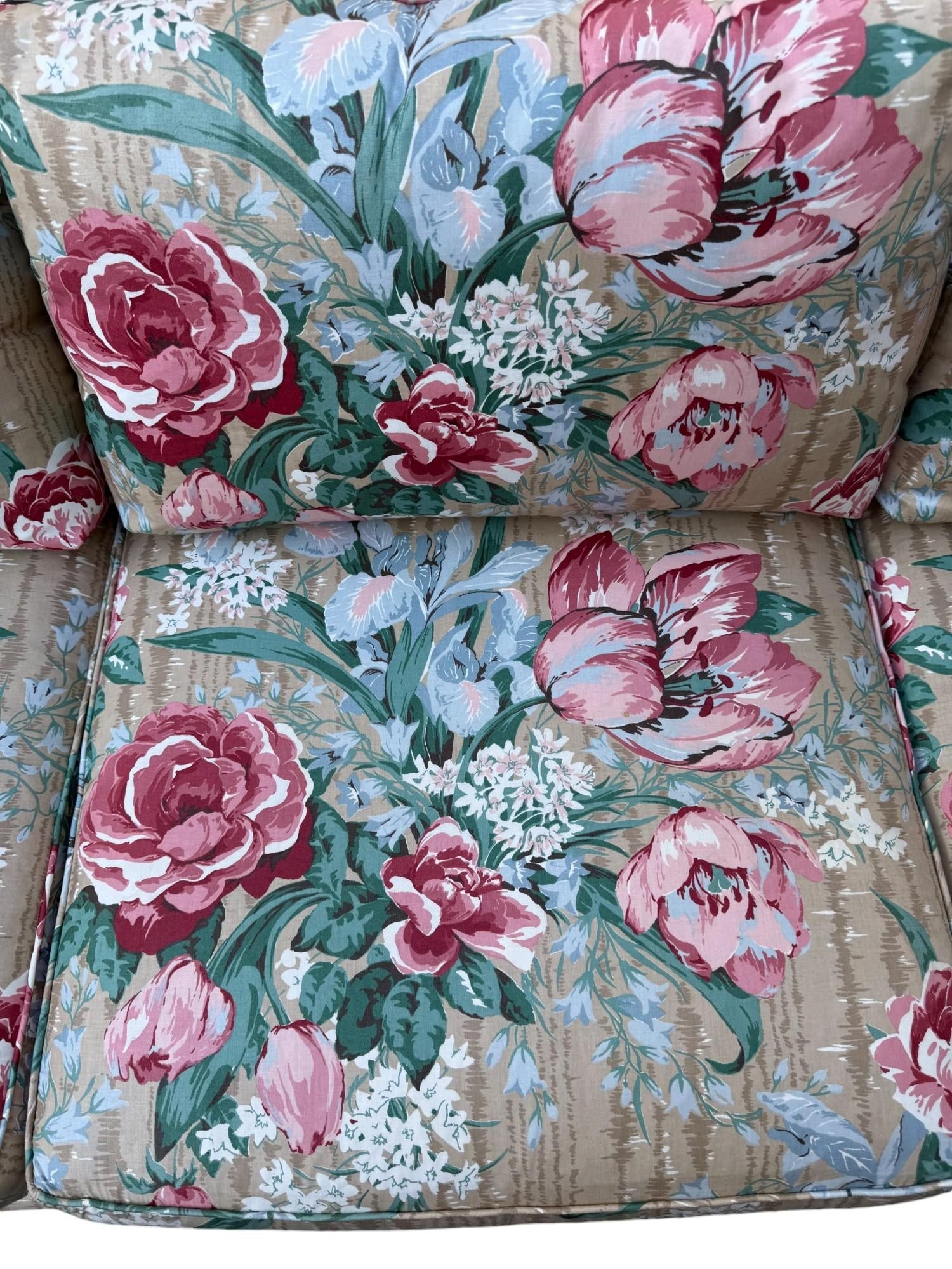 Baker Floral Rolled Arm Sofa - 7