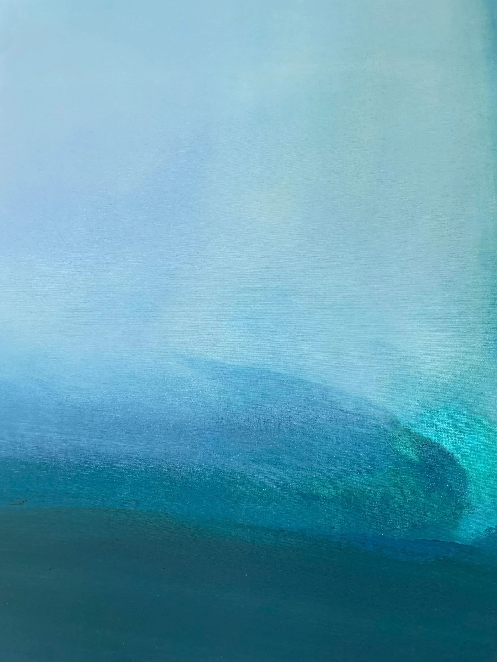 Moondance (Wallflower Series) Dark Green Color Field Painting - 6