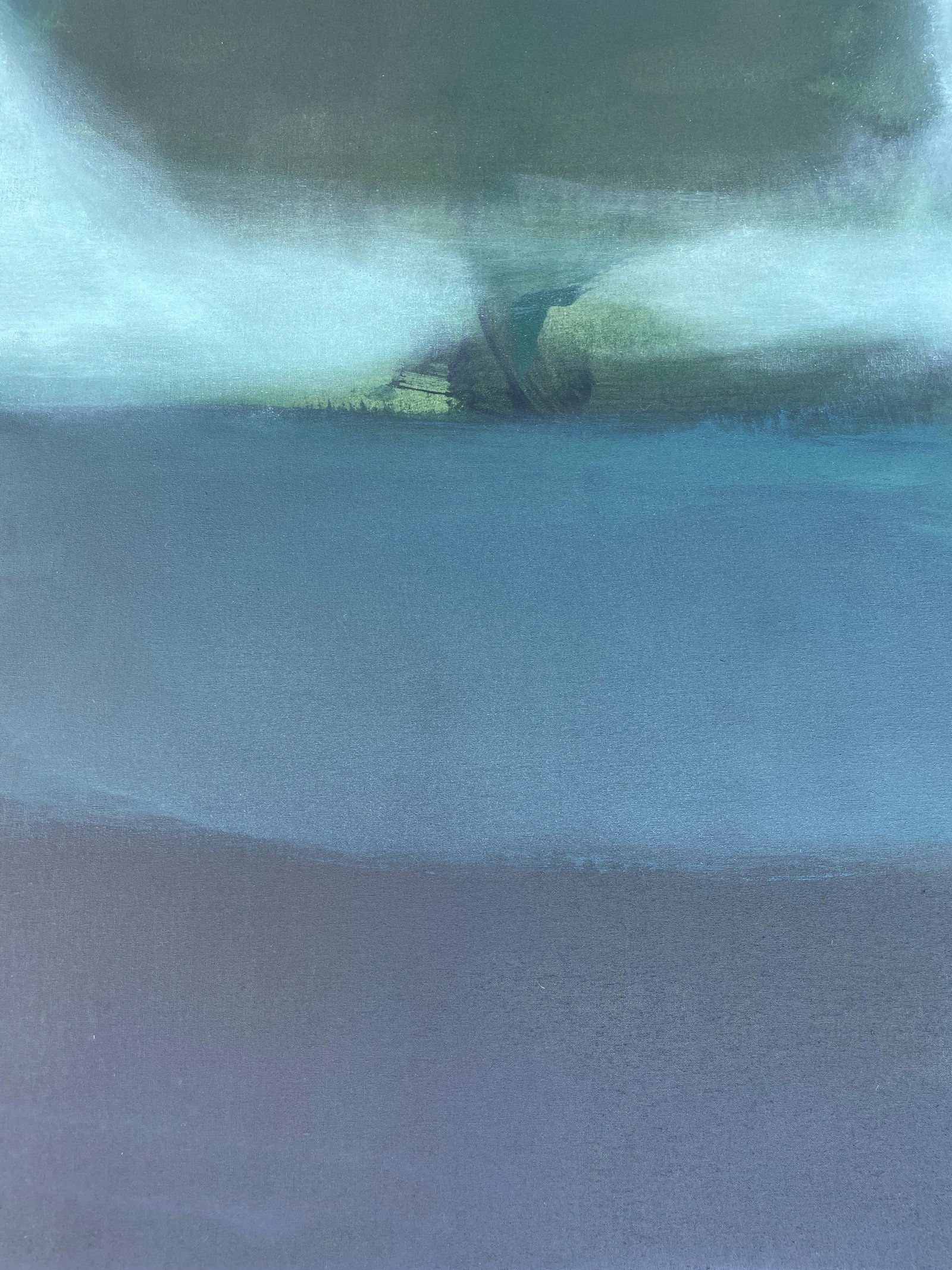 Moondance (Wallflower Series) Dark Green Color Field Painting - 7