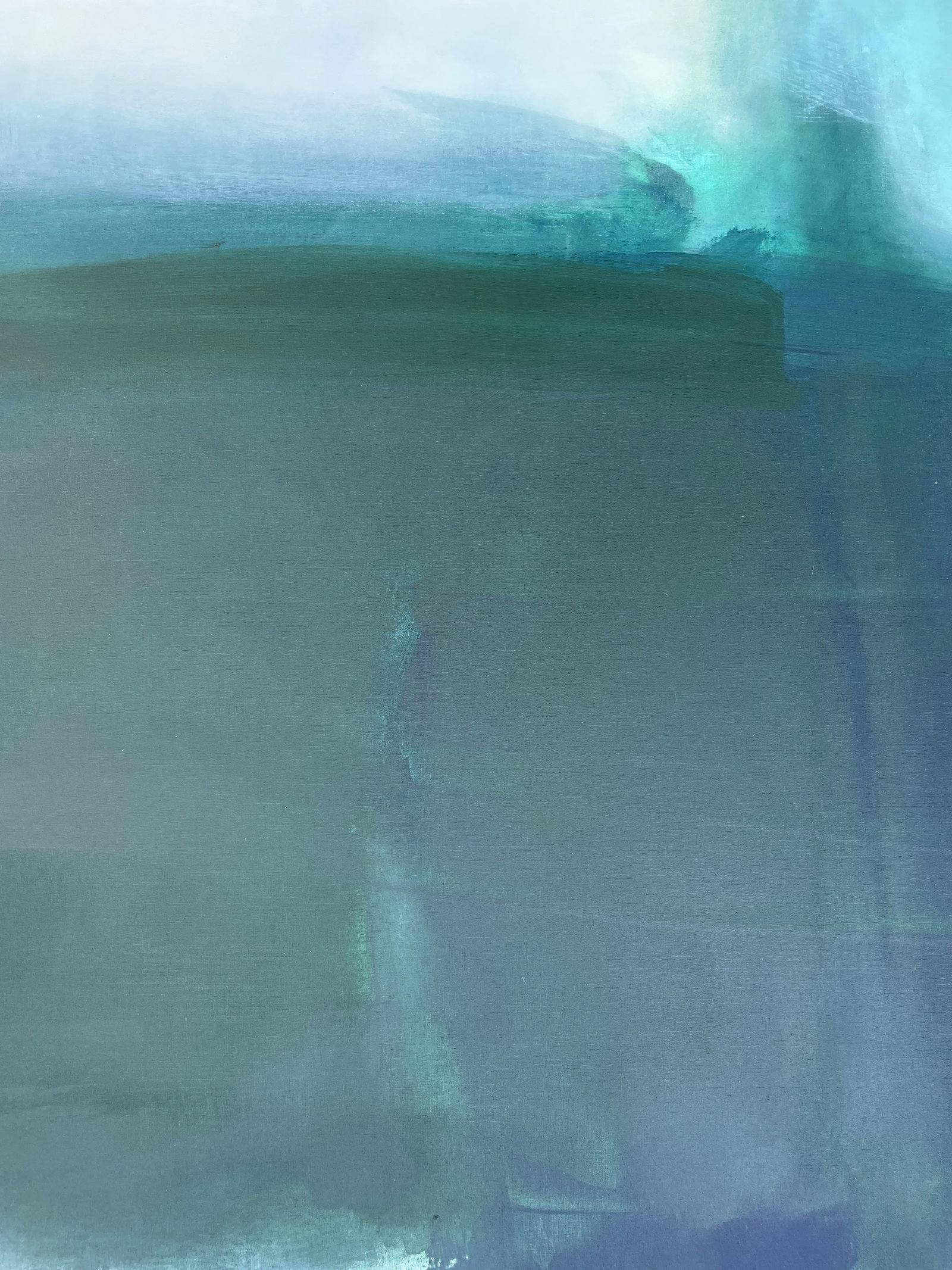 Moondance (Wallflower Series) Dark Green Color Field Painting - 8