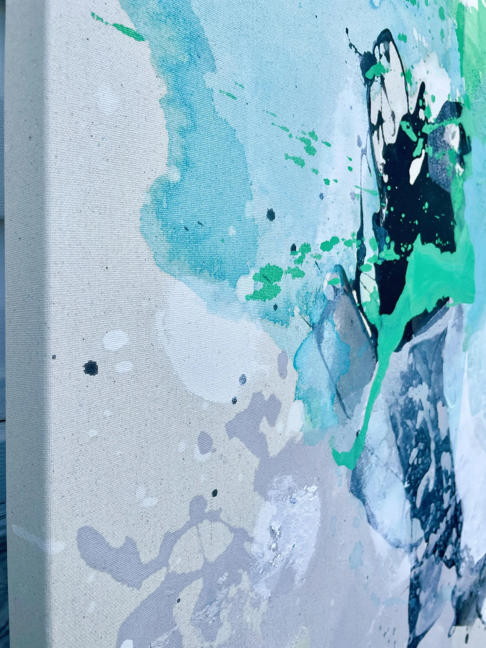 How Soon Is Now? Green Gestural Abstract Painting - 11