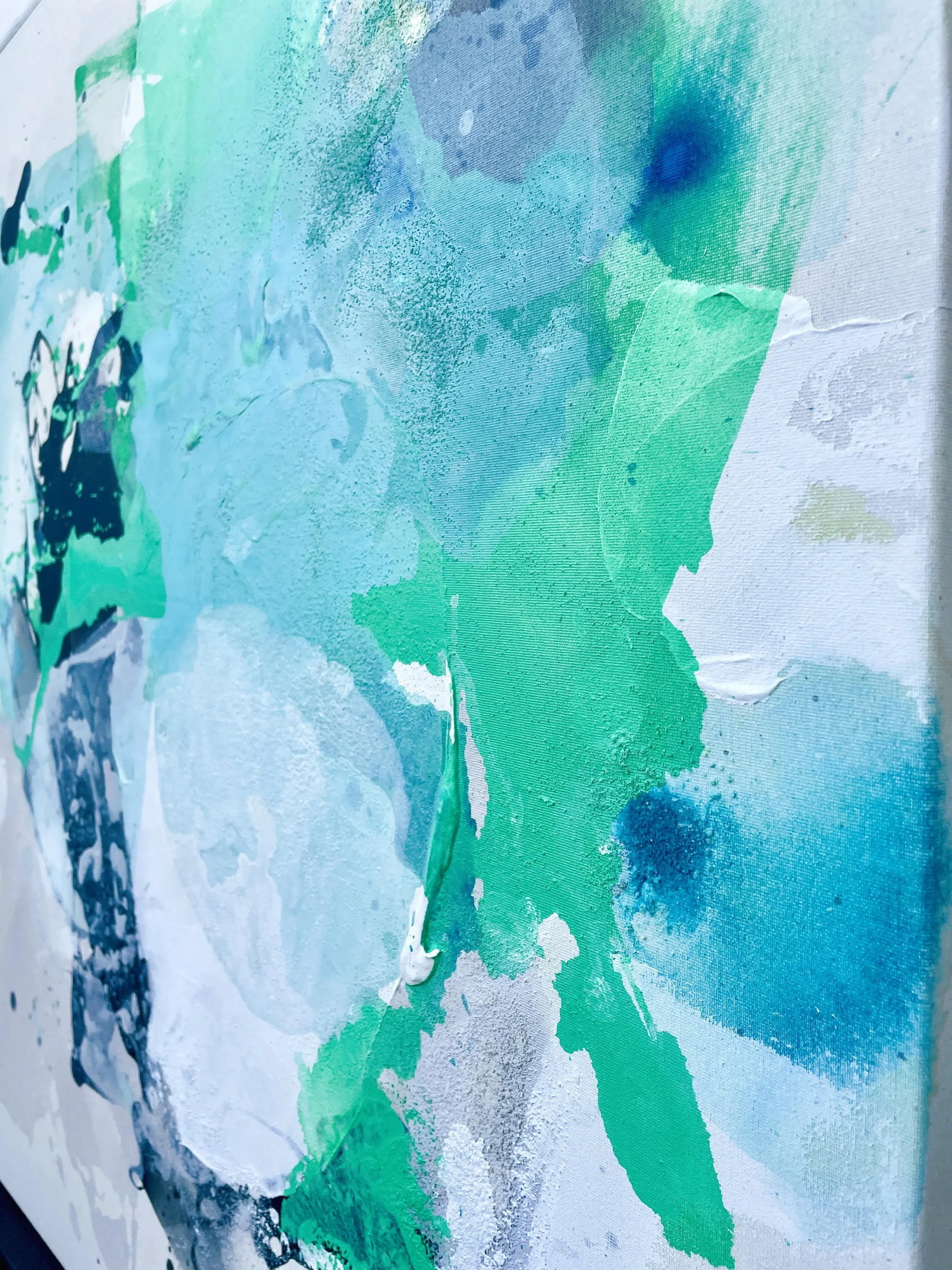How Soon Is Now? Green Gestural Abstract Painting - 12