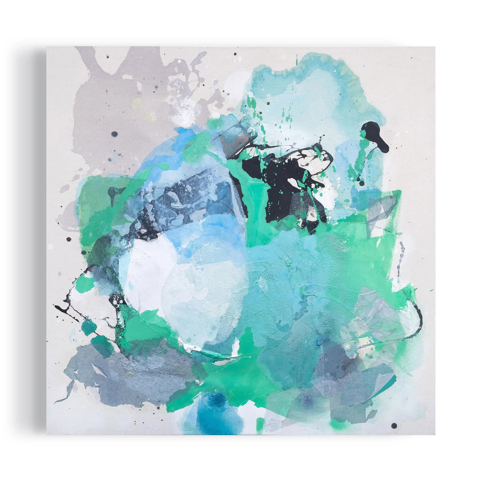 How Soon Is Now? Green Gestural Abstract Painting - 2