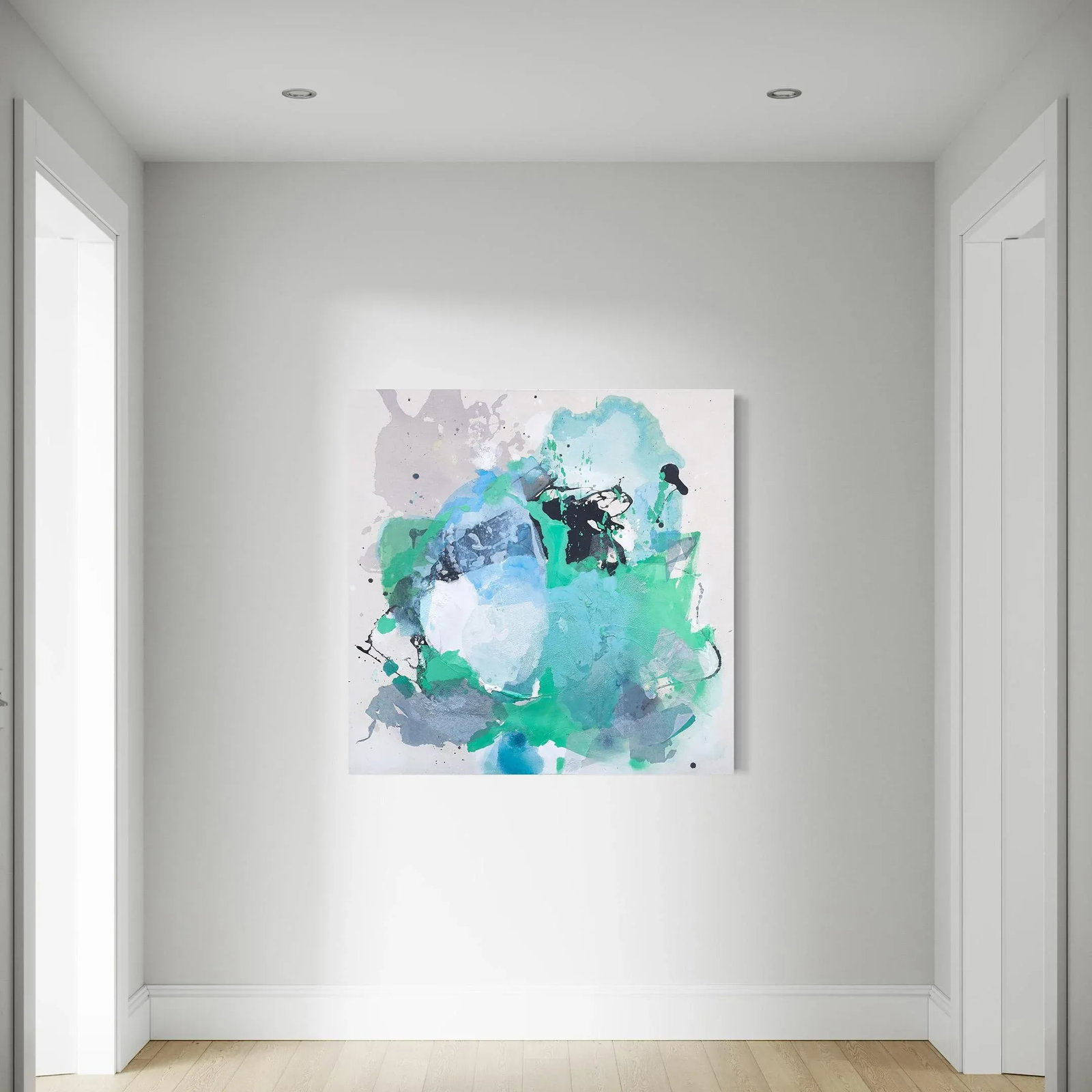 How Soon Is Now? Green Gestural Abstract Painting - 5