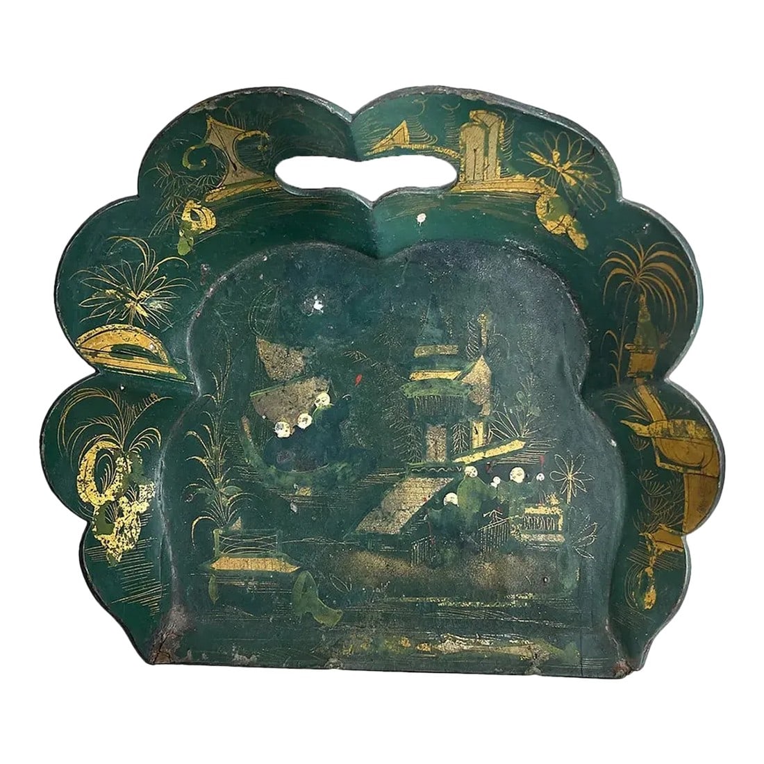 19th Century English Victorian Papier Mache Inlay & Gold Leaf Dust Pan (1 of 7)