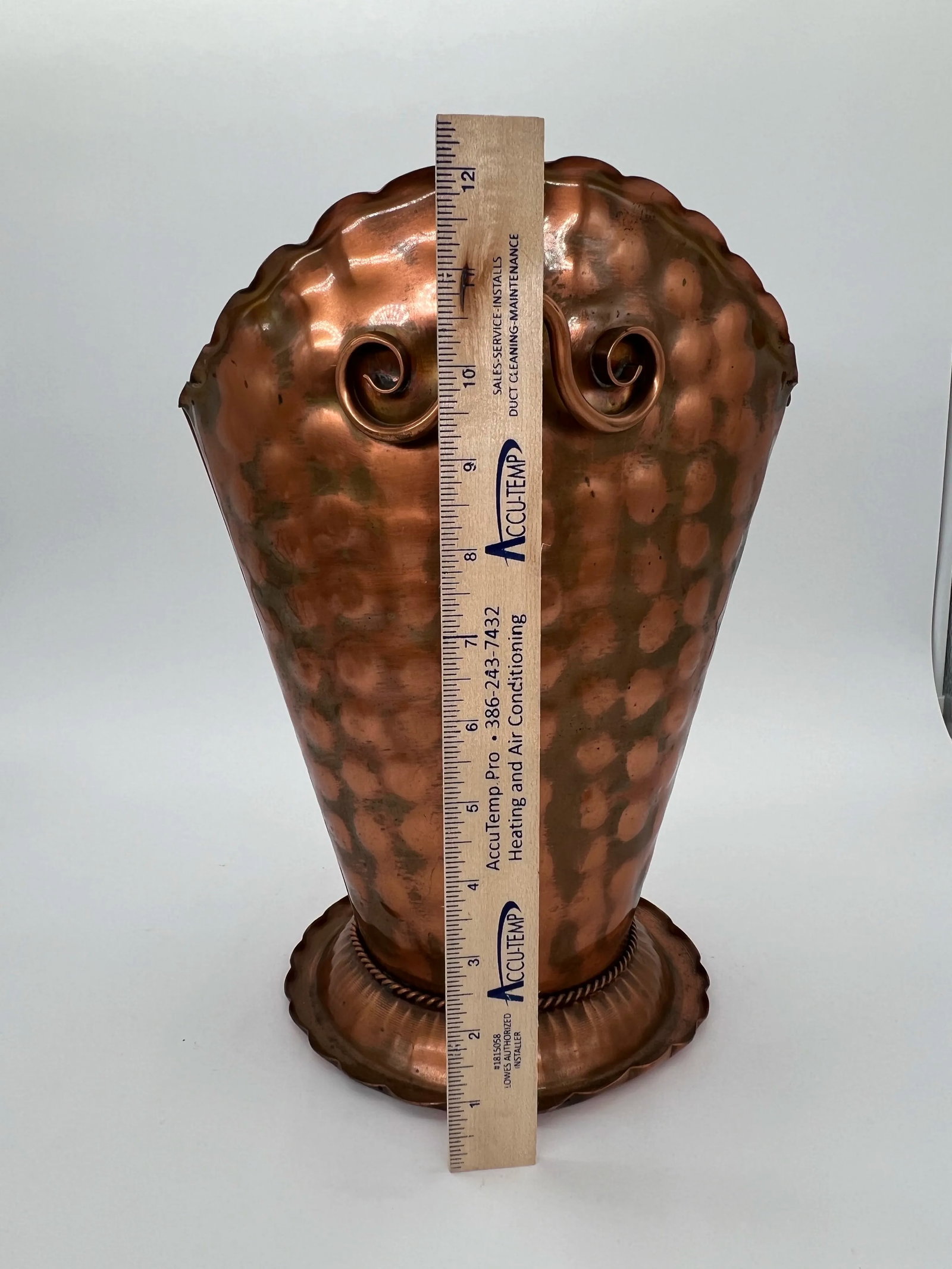 Vintage Gregorian Copper Hammered Vase - 2