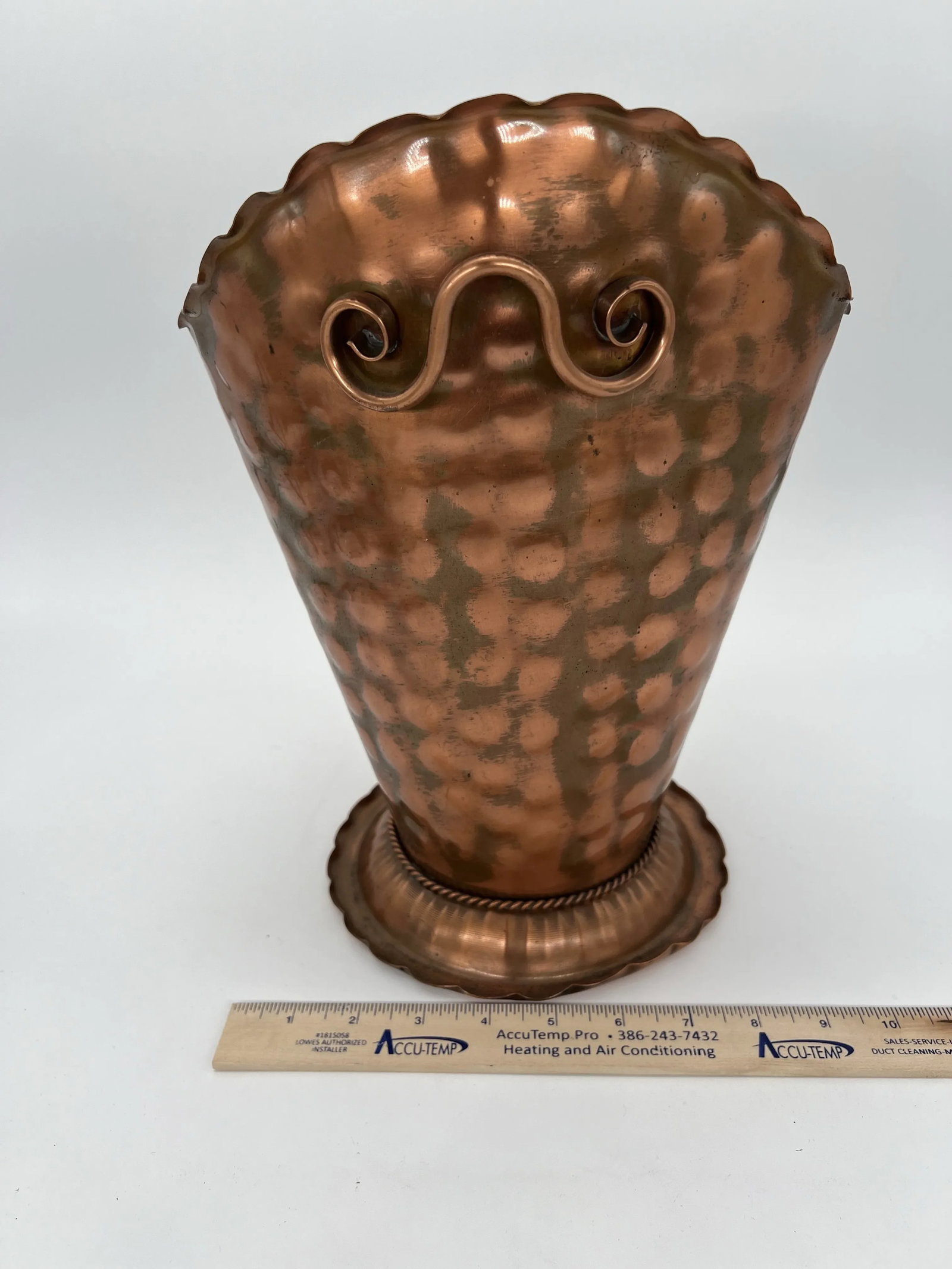 Vintage Gregorian Copper Hammered Vase - 3