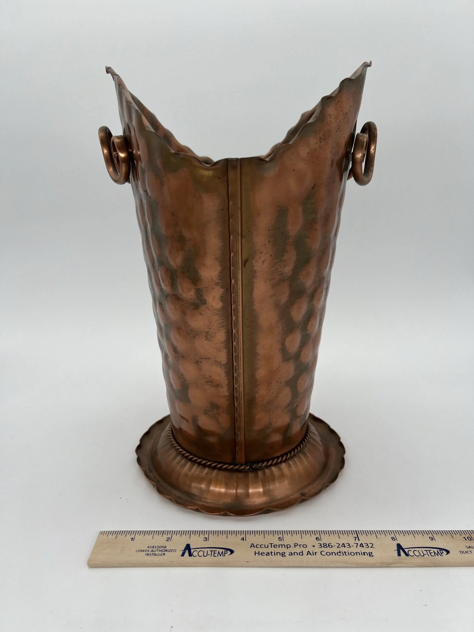 Vintage Gregorian Copper Hammered Vase - 5