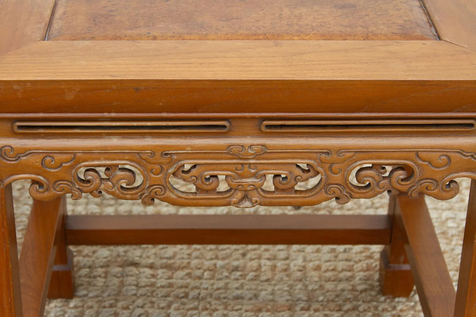Pair of Vintage Carved Elm & Burr End Tables - 7