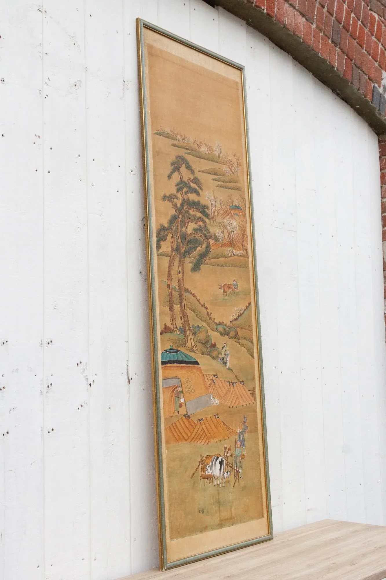 Antique Chinese Landscape Rural Life Painting - 11