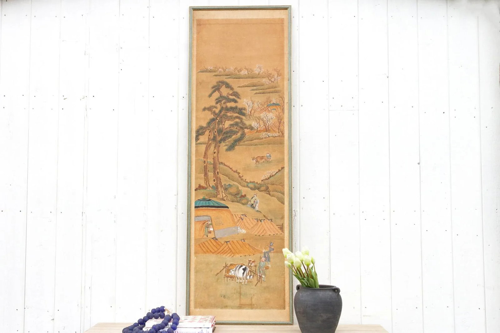 Antique Chinese Landscape Rural Life Painting - 2