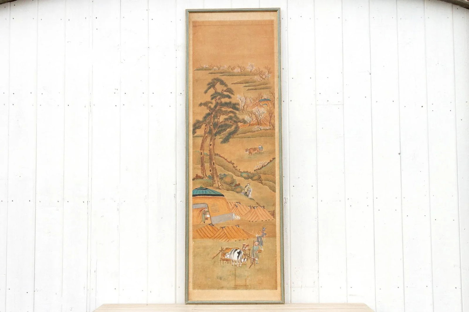 Antique Chinese Landscape Rural Life Painting - 3