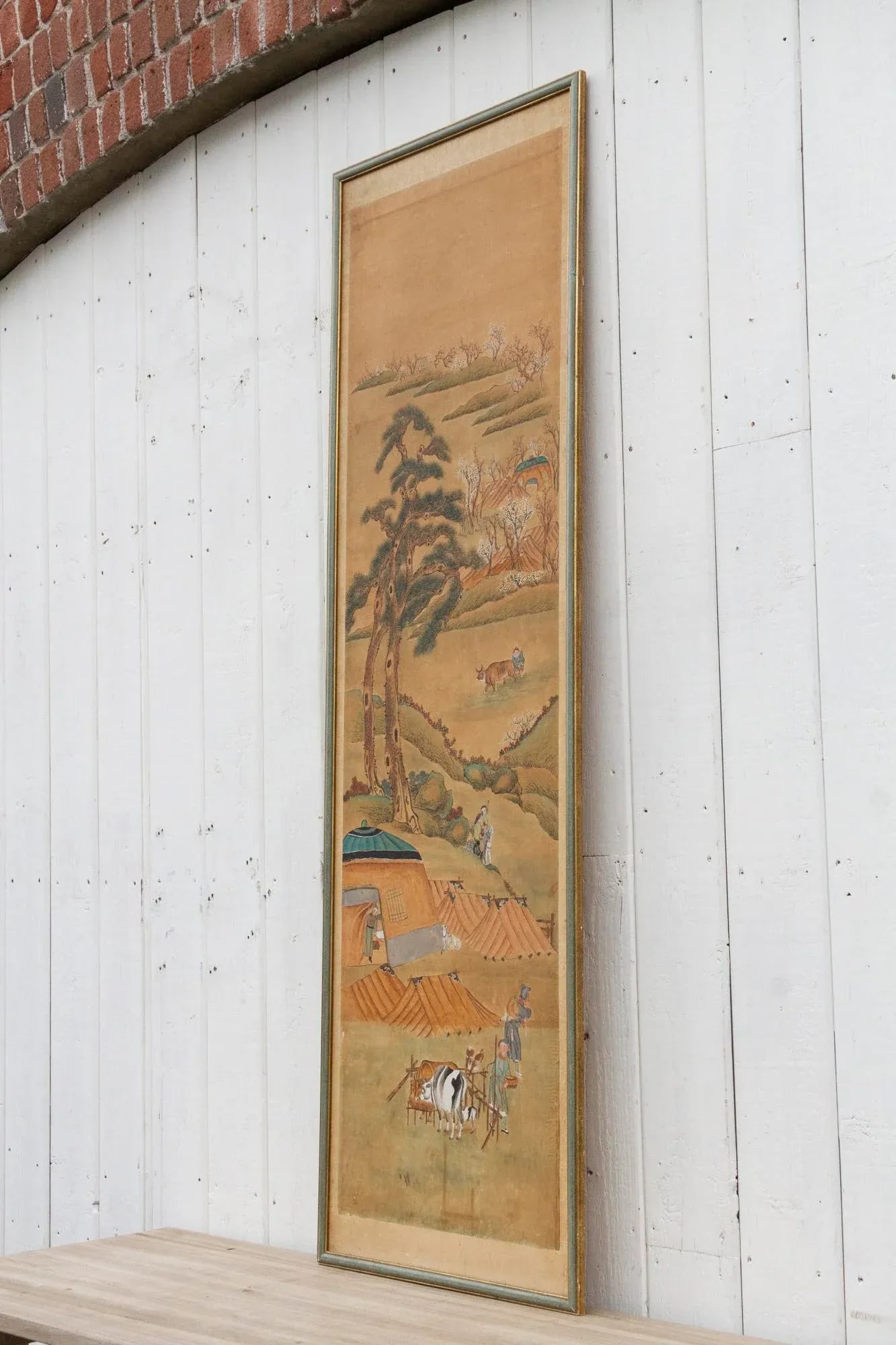 Antique Chinese Landscape Rural Life Painting - 5