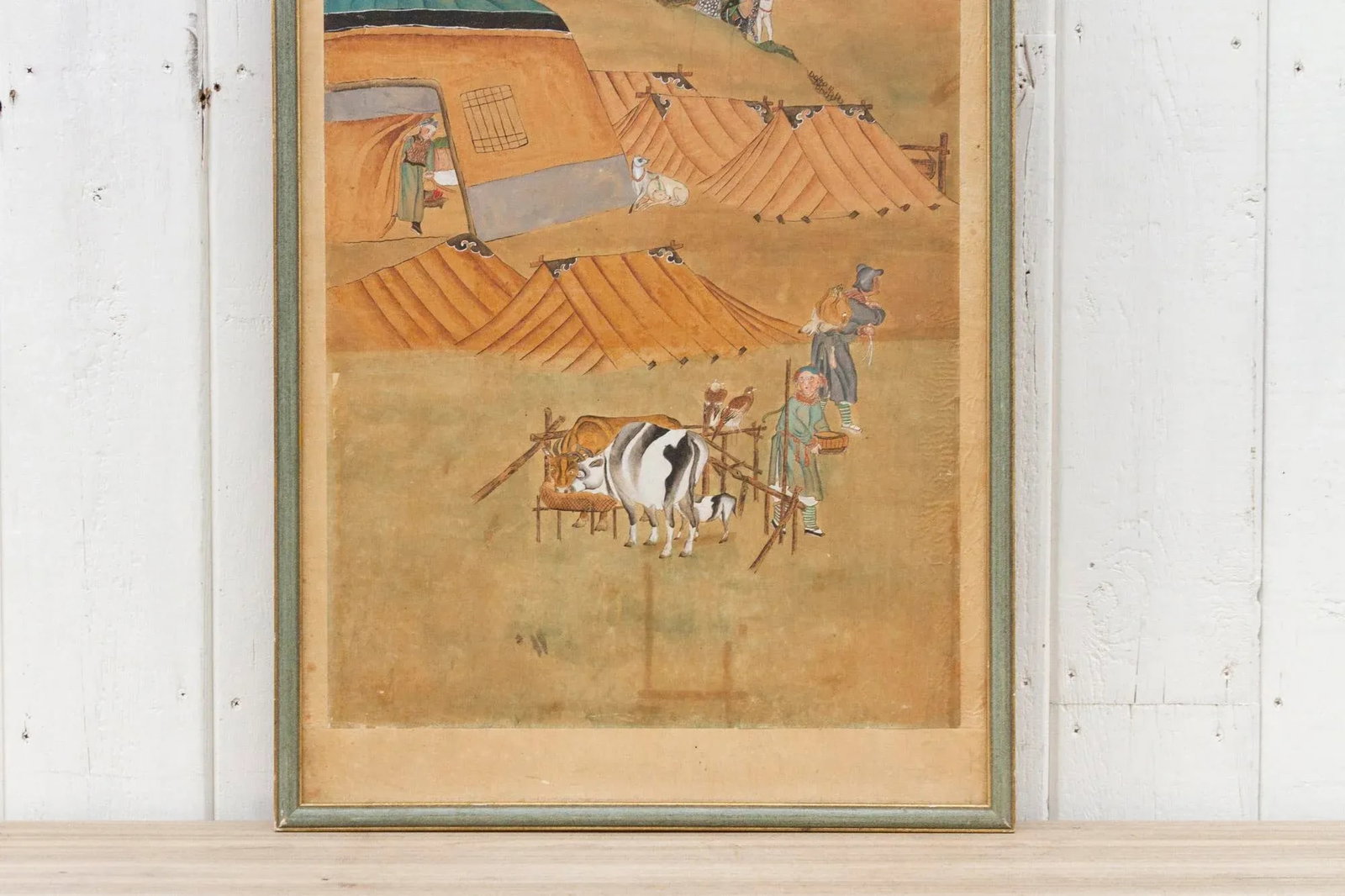 Antique Chinese Landscape Rural Life Painting - 6