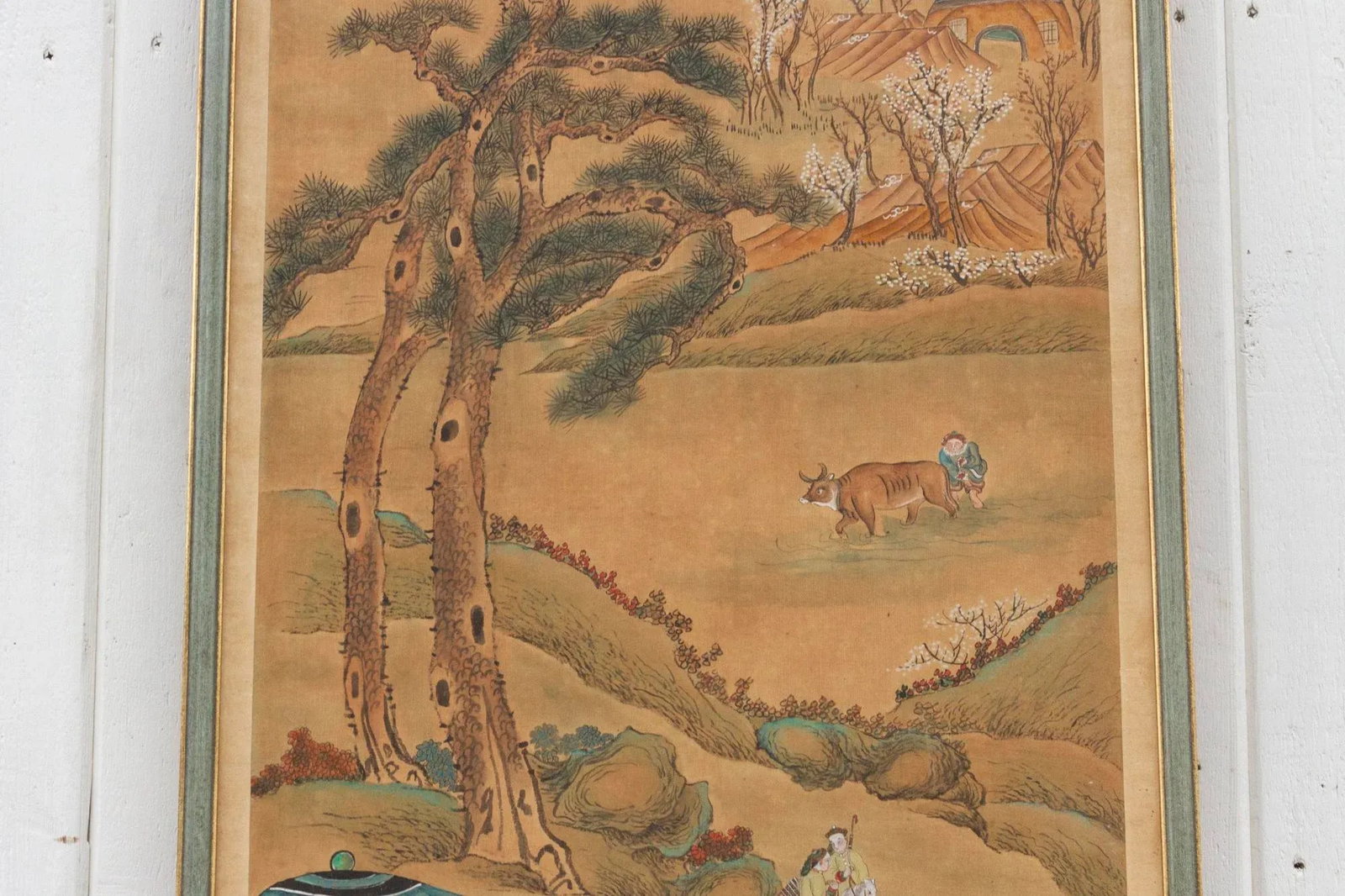 Antique Chinese Landscape Rural Life Painting - 7