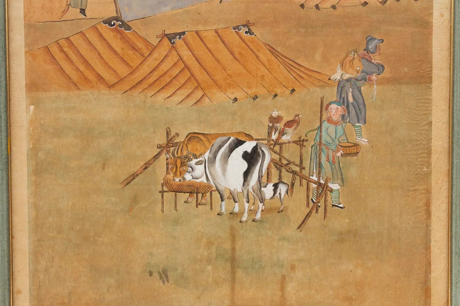 Antique Chinese Landscape Rural Life Painting - 8