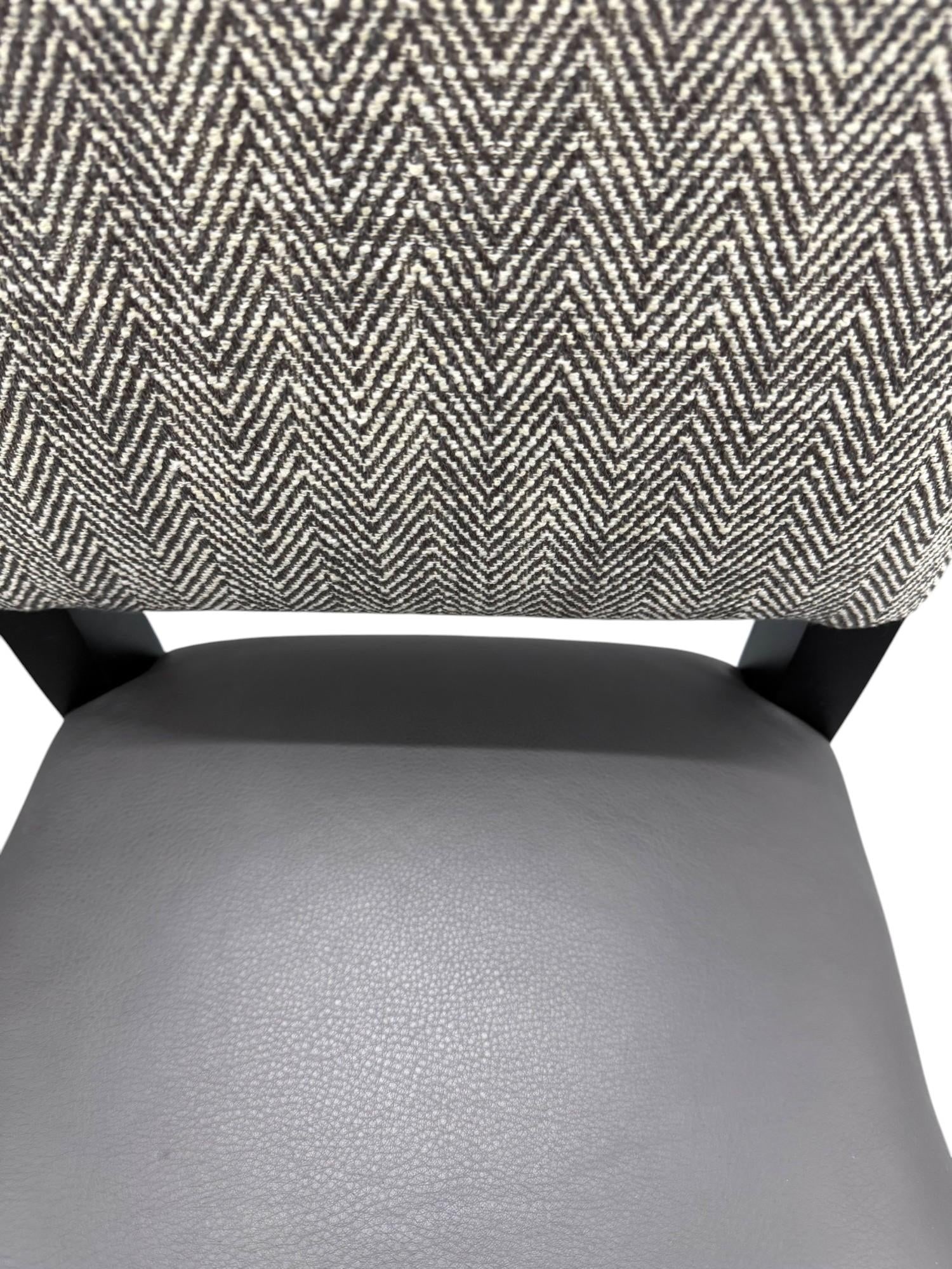 Arhaus Torino Lucia Leather & Fabric Side Chair - a Showroom Sample - 6