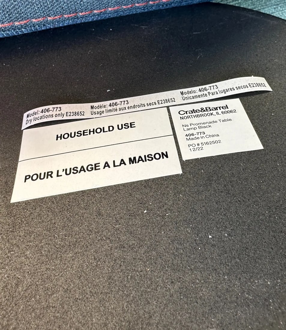 Crate & Barrel "Promenade" Glass Cylinder Table Lamp - 8