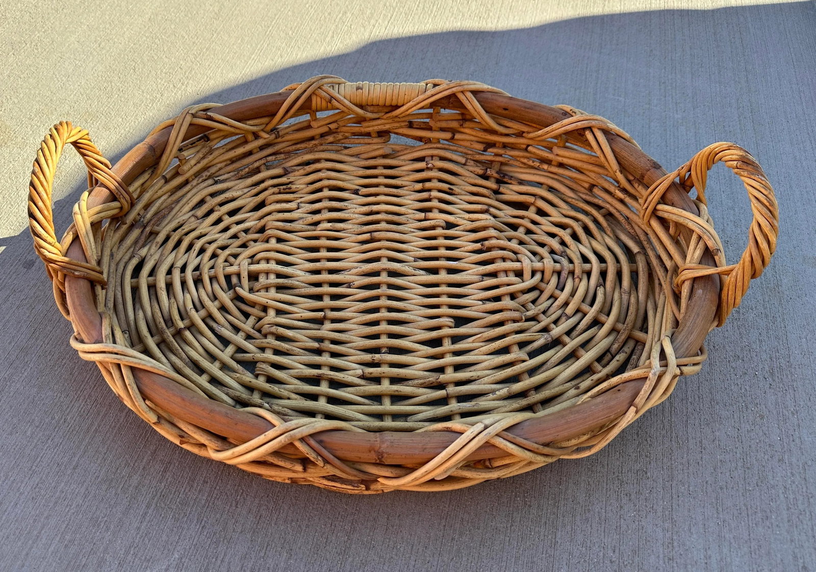 Vintage Bent Bamboo/Rattan Serving Tray - 2