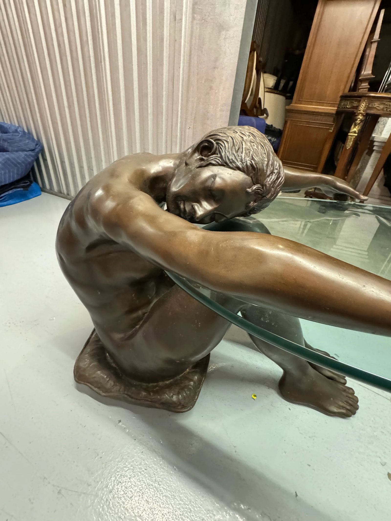 1960s Female Life Sized Bronze Sculptural Coffee Table - 3