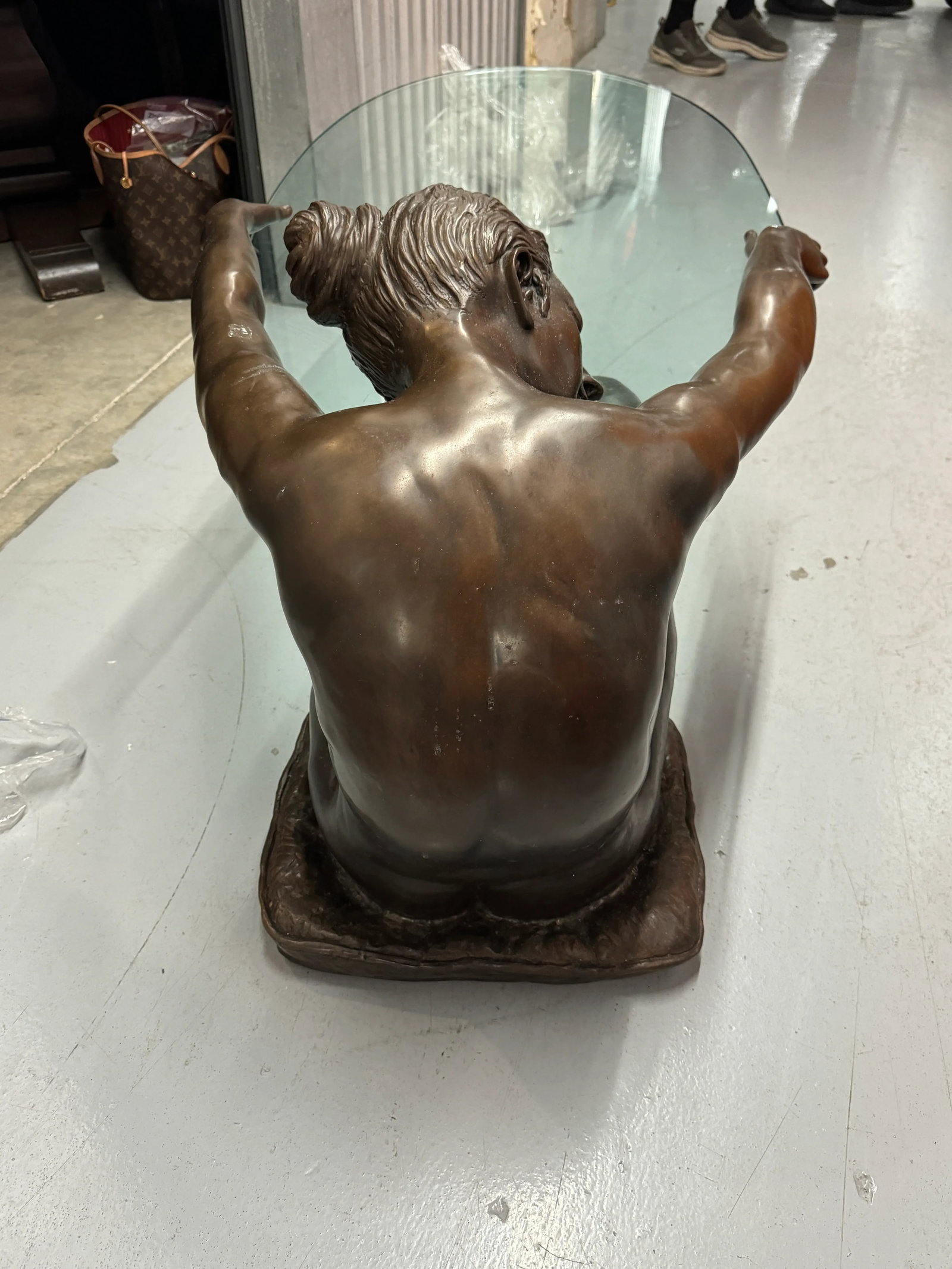 1960s Female Life Sized Bronze Sculptural Coffee Table - 5