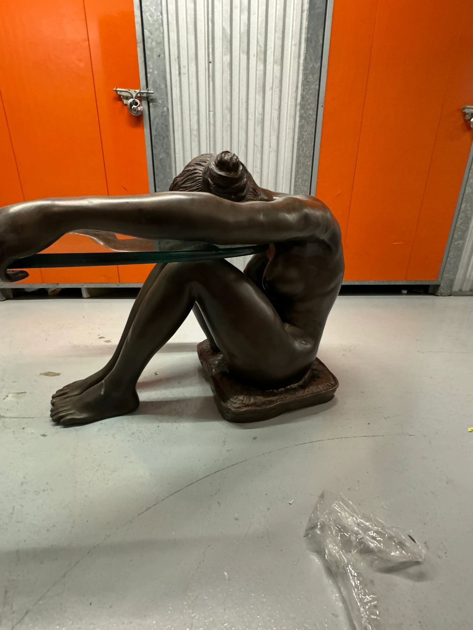 1960s Female Life Sized Bronze Sculptural Coffee Table - 6