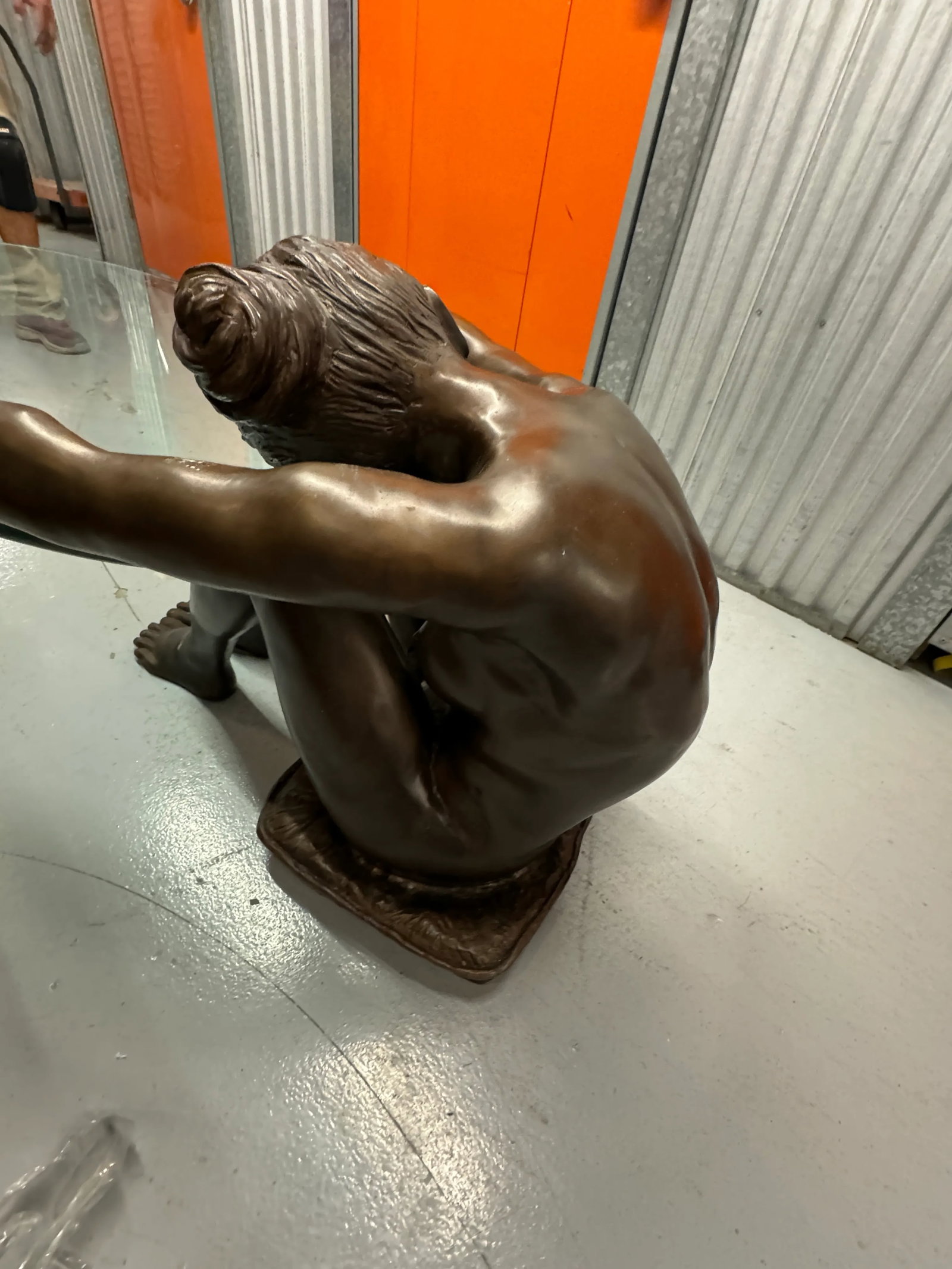 1960s Female Life Sized Bronze Sculptural Coffee Table - 7