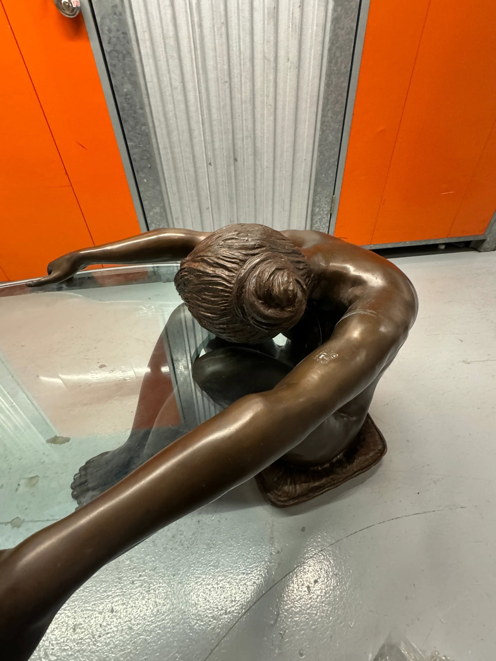 1960s Female Life Sized Bronze Sculptural Coffee Table - 8